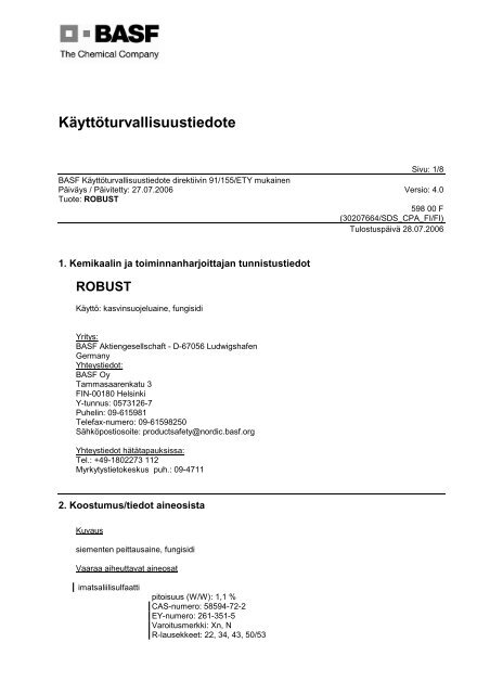 Käyttöturvallisuustiedote - K-maatalous