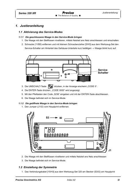 SERVICE MANUAL SERIES 320 XR - Precisa