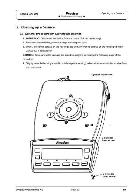 SERVICE MANUAL SERIES 320 XR - Precisa