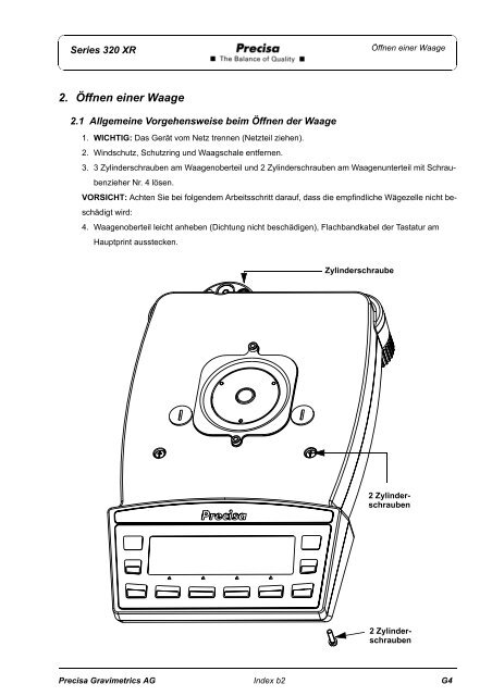 SERVICE MANUAL SERIES 320 XR - Precisa