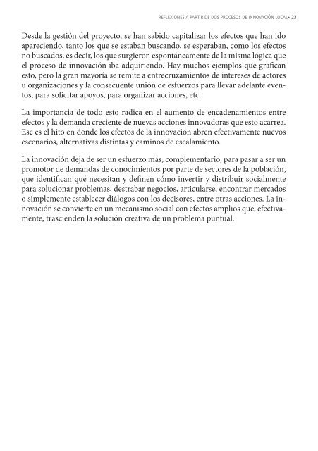 DE LA INNOVACIÃN AL ESCALAMIENTO. Reflexiones a ... - Rimisp