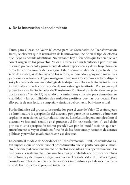 DE LA INNOVACIÃN AL ESCALAMIENTO. Reflexiones a ... - Rimisp