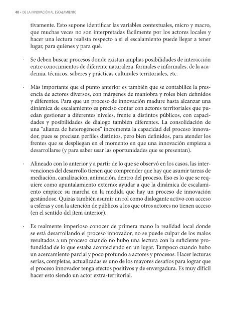 DE LA INNOVACIÃN AL ESCALAMIENTO. Reflexiones a ... - Rimisp