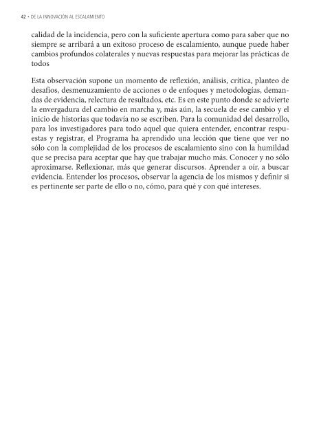 DE LA INNOVACIÃN AL ESCALAMIENTO. Reflexiones a ... - Rimisp