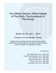 The William Alanson White Institute of Psychiatry, Psychoanalysis ...