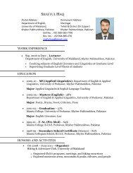 Mr. Shafi ul Haq - University of Malakand