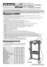 Instructions for the Sealey YK509FAH Air/Hydraulic ... - Sitebox Ltd