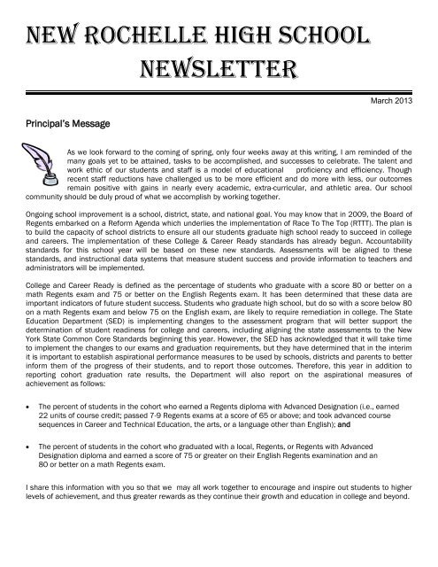 NRHS-Newsletter March 2013.pdf - New Rochelle High School