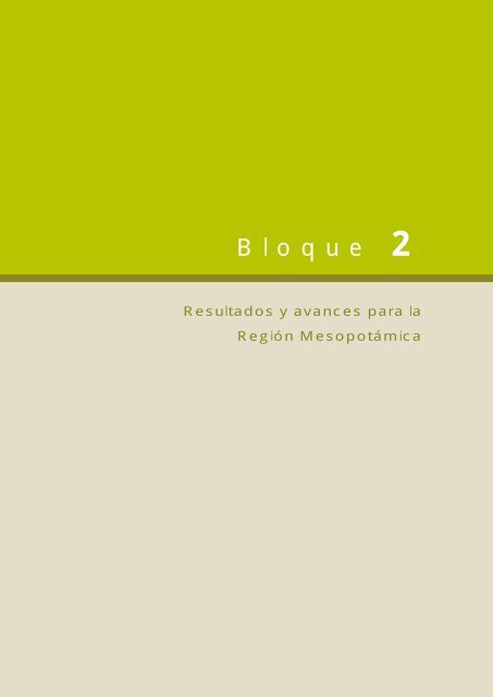 Bloque 2 Resultados y avances para la Región Mesopotámica