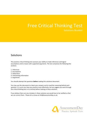 Online Critical Thinking Basic Concepts Test