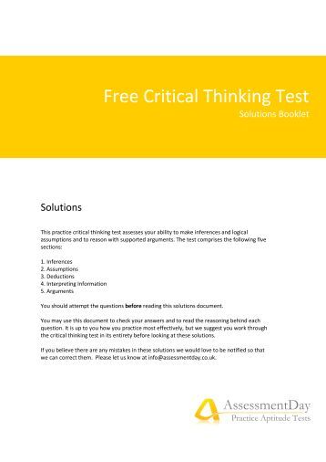 Ucl critical thinking test sample