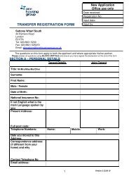 TRANSFER REGISTRATION FORM - One Housing Group