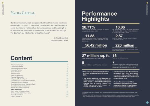 Yatra Capital Ltd Annual Results 2008-2009