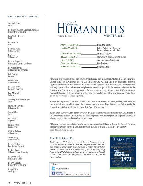 Oklahoma Humanities magazine - Oklahoma Humanities Council