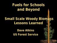 Fuels for Schools and Beyond - Dave Atkins, US ... - CRC for Forestry