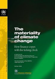 The materiality of climate change - UNEP Finance Initiative