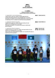 2012年度獲獎學金學生名單 - Institute for Tourism Studies