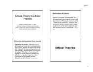 Ethical Theory to Ethical Practice - TMedWeb - Tulane University