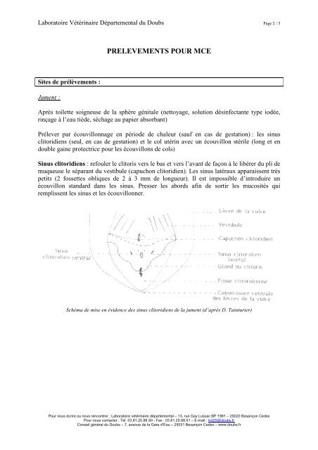 PrÃ©lÃ¨vements MCE - Laboratoire VÃ©tÃ©rinaire DÃ©partemental du ...