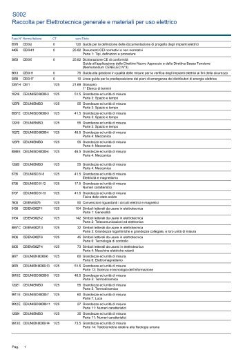 Raccolta per Elettrotecnica generale e materiali per ... - CEI Webstore