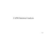 CAPM Statistical Analysis