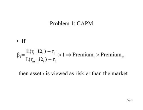 CAPM Statistical Analysis