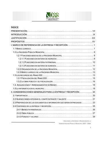 Guía para la Entrega y Recepción de la Administración ... - Orfis