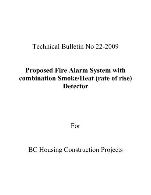 Proposed Fire Alarm System with Combination Smoke ... - BC Housing