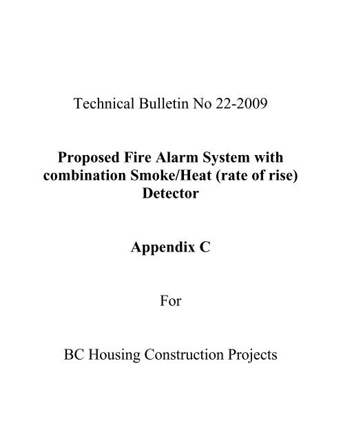 Proposed Fire Alarm System with Combination Smoke ... - BC Housing