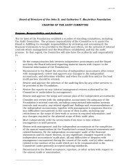 Charter of the Audit Committee - John D. and Catherine T ...