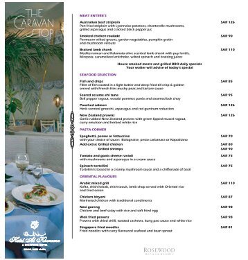 Menu - Rosewood Hotels & Resorts