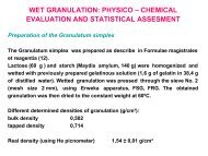 WET GRANULATION: PHYSICO â CHEMICAL EVALUATION AND ...