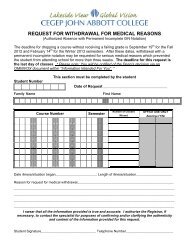 request for withdrawal for medical reasons - John Abbott College