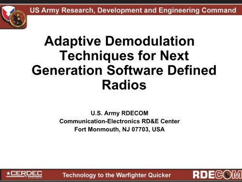 Adaptive Demodulation Techniques for Next Generation Software ...