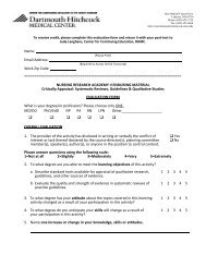 Evaluation Form - Dartmouth-Hitchcock