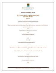 ROMANTIC DINNER MENU - Rosewood Hotels & Resorts