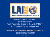 Service Systems Innovation for Treatment of Post ... - MIT SDM
