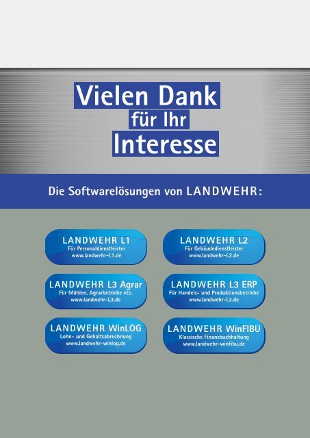 LANDWEHR L2 Die Softwarelösung für Gebäudedienstleister