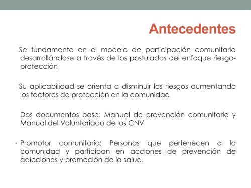 FormaciÃ³n de Promotores comunitarios: Una estrategia preventiva y ...