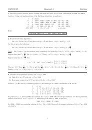 MATH 216T Homework 1 Solutions 1. Find the greatest common ...