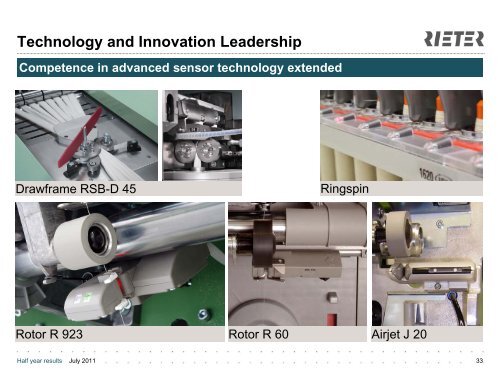 2011 Half Year Results - Rieter