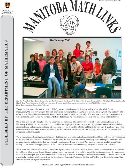 Issue 13 - University of Manitoba