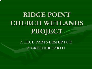 ridgepoint church wetlands - Michigan Water Environment Association