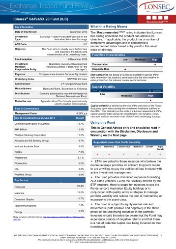 iShares S&P/ASX 20 Fund (ILC)