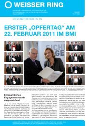 ERSTER Ã¢Â€ÂžOPFERTAGÃ¢Â€Âœ AM 22. FEBRUAR 2011 IM BMI - Weisser Ring