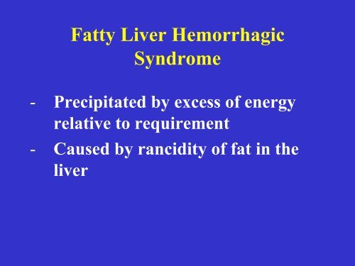 METABOLIC DISORDERS IN LAYING HENS