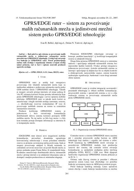 GPRS/EDGE ruter â sistem za povezivanje malih raÄunarskih mreÅ¾a ...