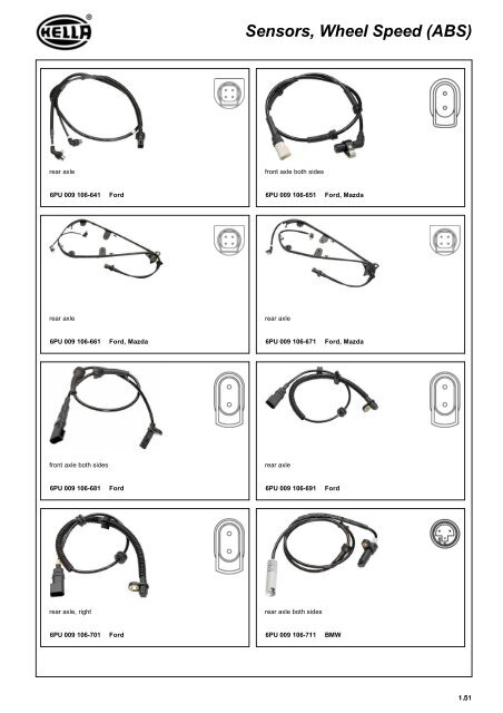 Electronics 2009/10 Wheel speed sensors - Hella