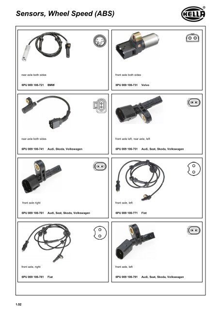 Electronics 2009/10 Wheel speed sensors - Hella