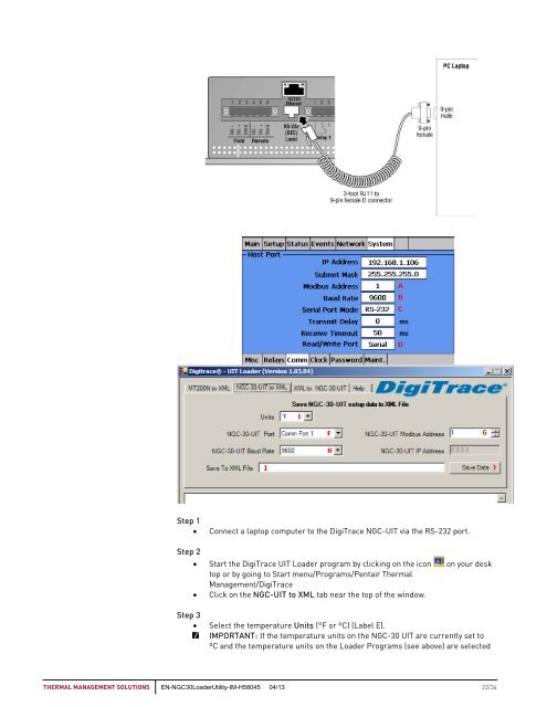 DigiTrace NGC-UIT Loader Utility - Pentair Thermal Management